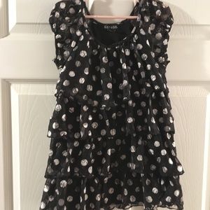 6 FOR $25 Little girls polka dots ruffle shirt